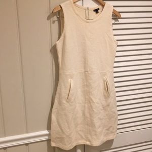 NWOT ivory wool sheath sleeveless midi dress